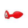 Ouch! Plug Bijou Anal Silicone Heart Rouge 6 x 2.8 cm